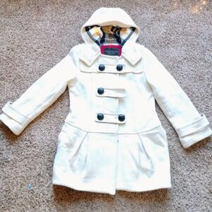 Teenie Weenie White Hooded Peacoat – Women's Medium – Preppy Gold Bear Premium